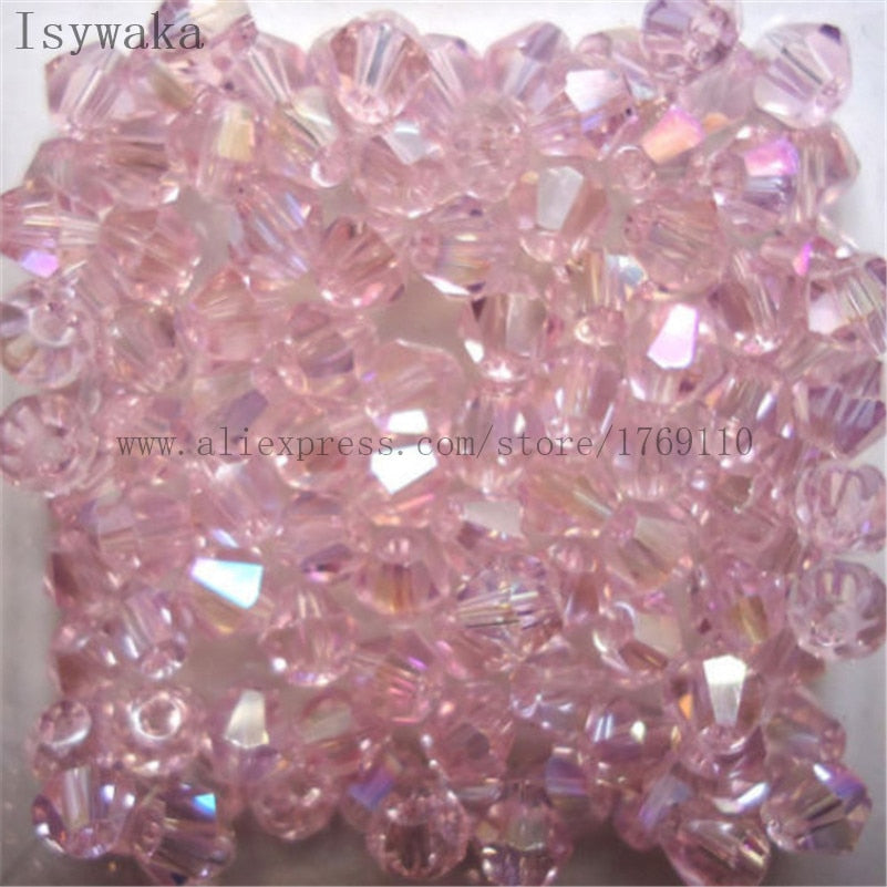 Multicolor 100pcs 4mm Bicone Austria Crystal Beads for DIY Jewelry Making - Hiccupzz