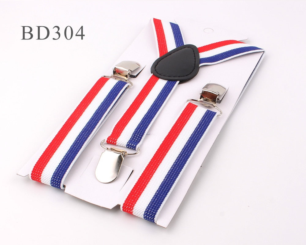 New Adjustable Kids Suspenders Elastic Striped Suspender Candy Color Children Braces Wedding Accessories Girls Boys Straps - Hiccupzz