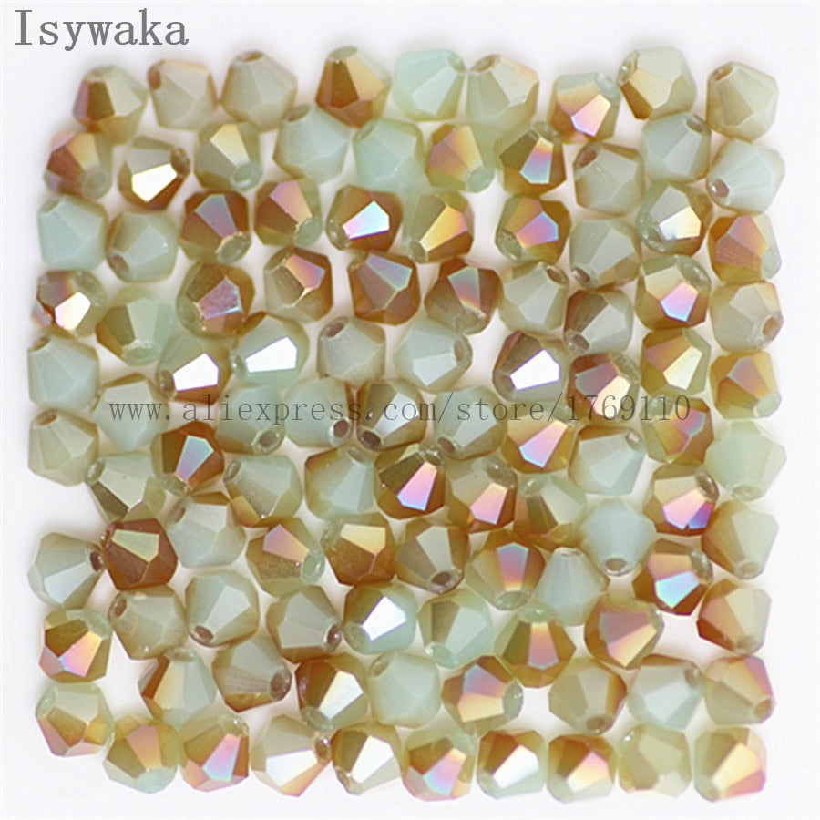 Multicolor 100pcs 4mm Bicone Austria Crystal Beads for DIY Jewelry Making - Hiccupzz