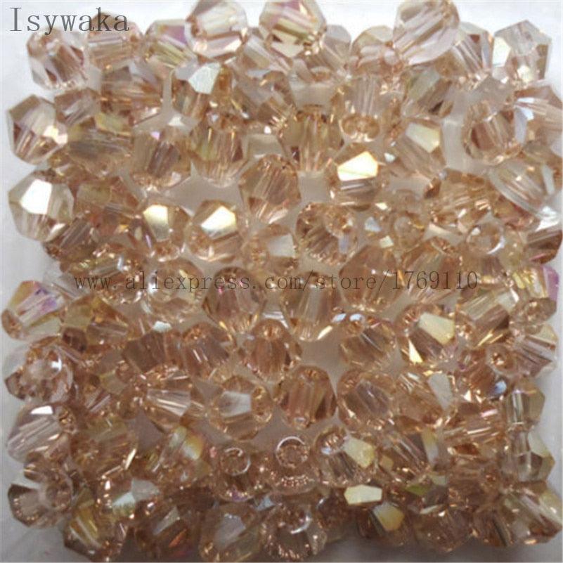 Multicolor 100pcs 4mm Bicone Austria Crystal Beads for DIY Jewelry Making - Hiccupzz