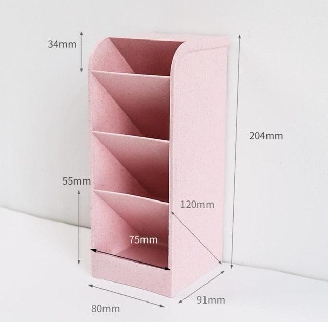Creative Multifunctional 4 Grid Desktop Organizer Pen Holder Makeup Storage Box School Office Accessories Stationery - Hiccupzz
