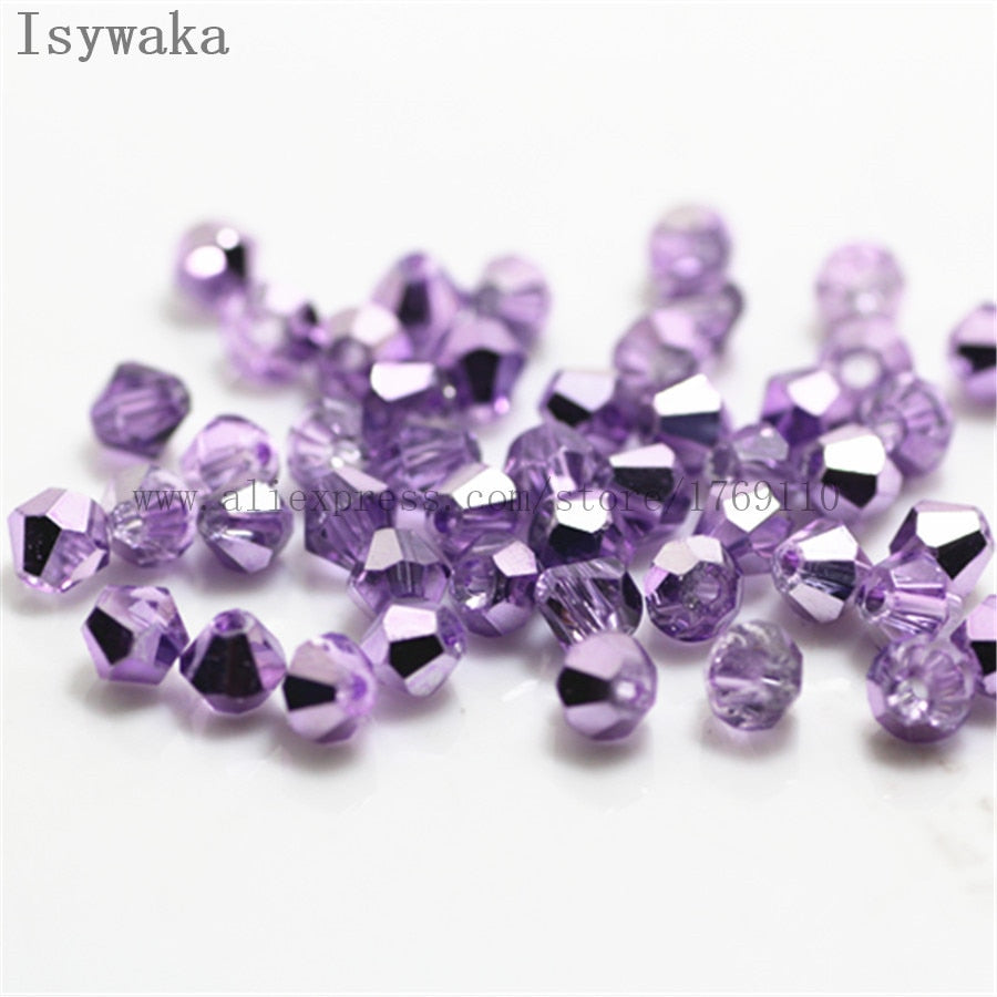 Multicolor 100pcs 4mm Bicone Austria Crystal Beads for DIY Jewelry Making - Hiccupzz