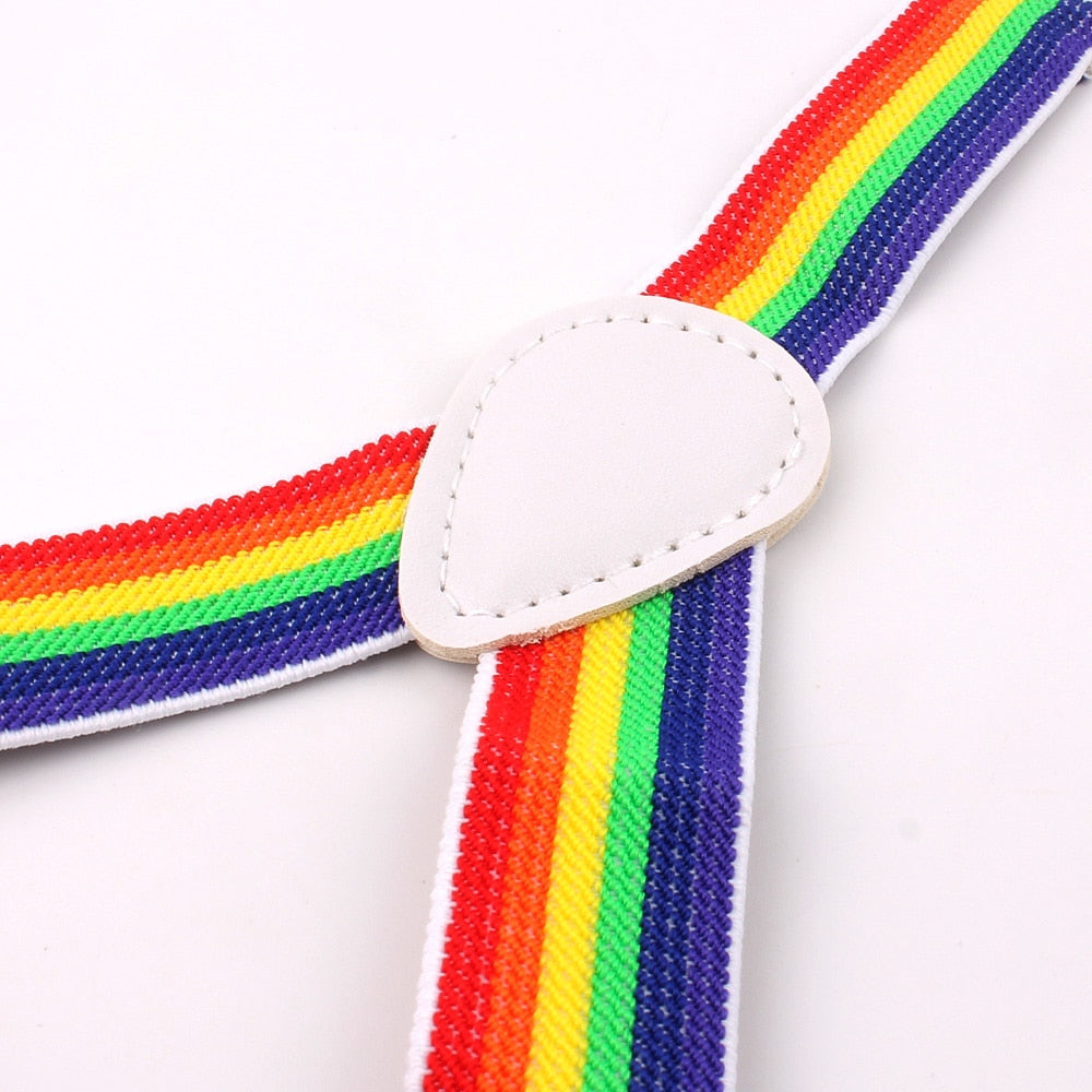New Adjustable Kids Suspenders Elastic Striped Suspender Candy Color Children Braces Wedding Accessories Girls Boys Straps - Hiccupzz