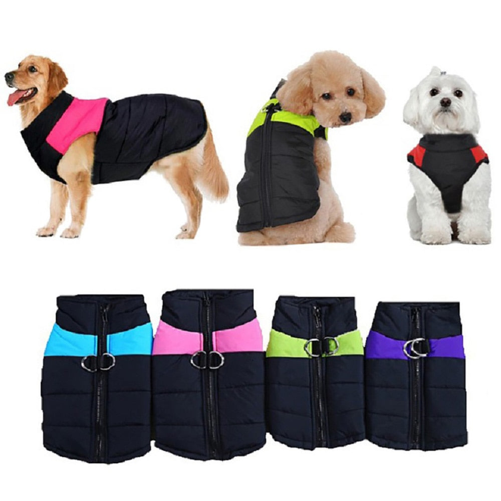 Waterproof Dog Clothes Zipper Jacket Coat For Small Medium Large Dogs Winter Warm Pet Clothing for Dog Costume Vest Apparel - Hiccupzz