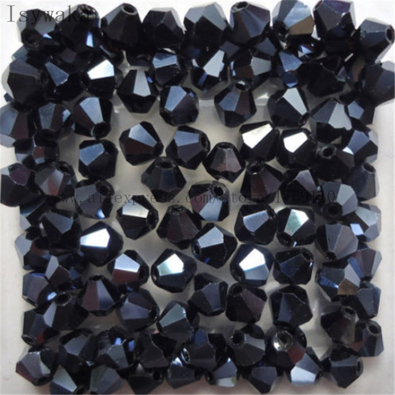 Multicolor 100pcs 4mm Bicone Austria Crystal Beads for DIY Jewelry Making - Hiccupzz