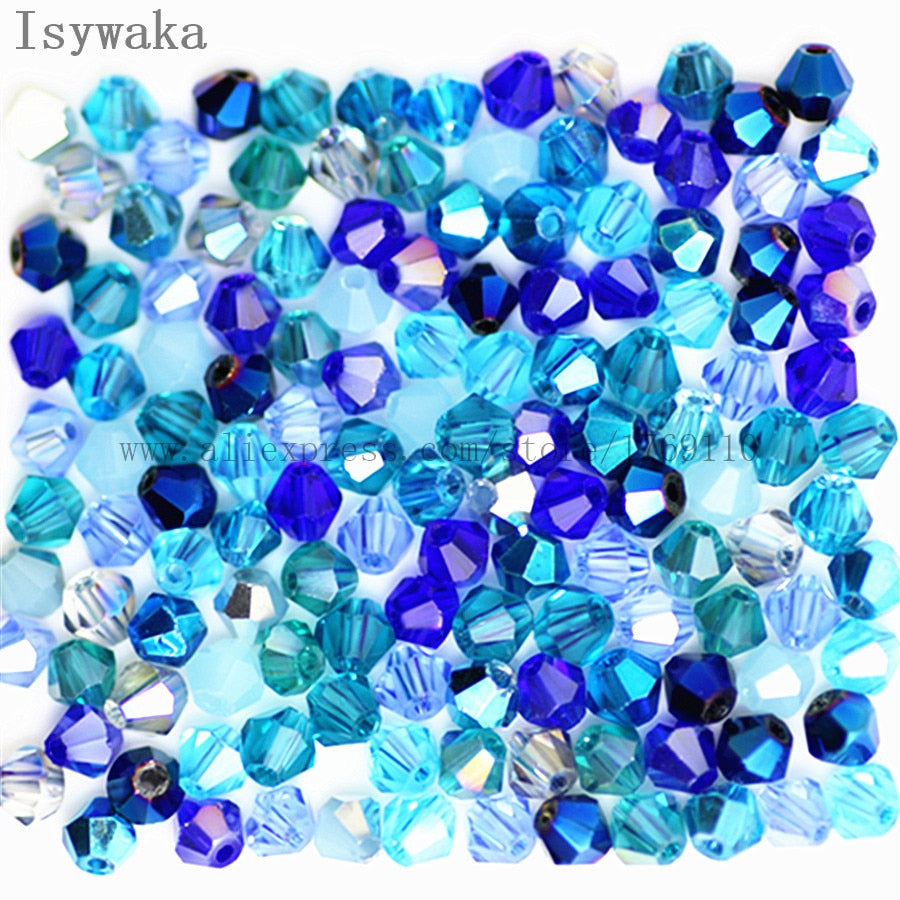 Multicolor 100pcs 4mm Bicone Austria Crystal Beads for DIY Jewelry Making - Hiccupzz