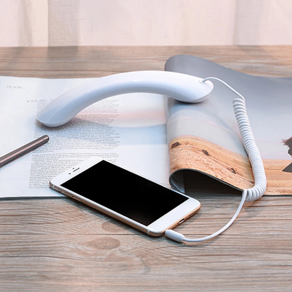 Universal Retro Phone Receiver Handset – 3.5mm Landline Telephone Microphone Call Headset for Smartphones - Hiccupzz