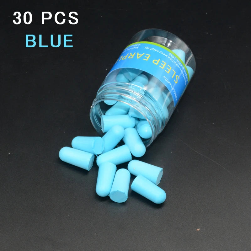 30/60 Earplugs Noise Reduction Sleep Anti Canceling Music Sound Insulation Earplug Protection Foam Sleeping Reusable Ear Plugs - Hiccupzz