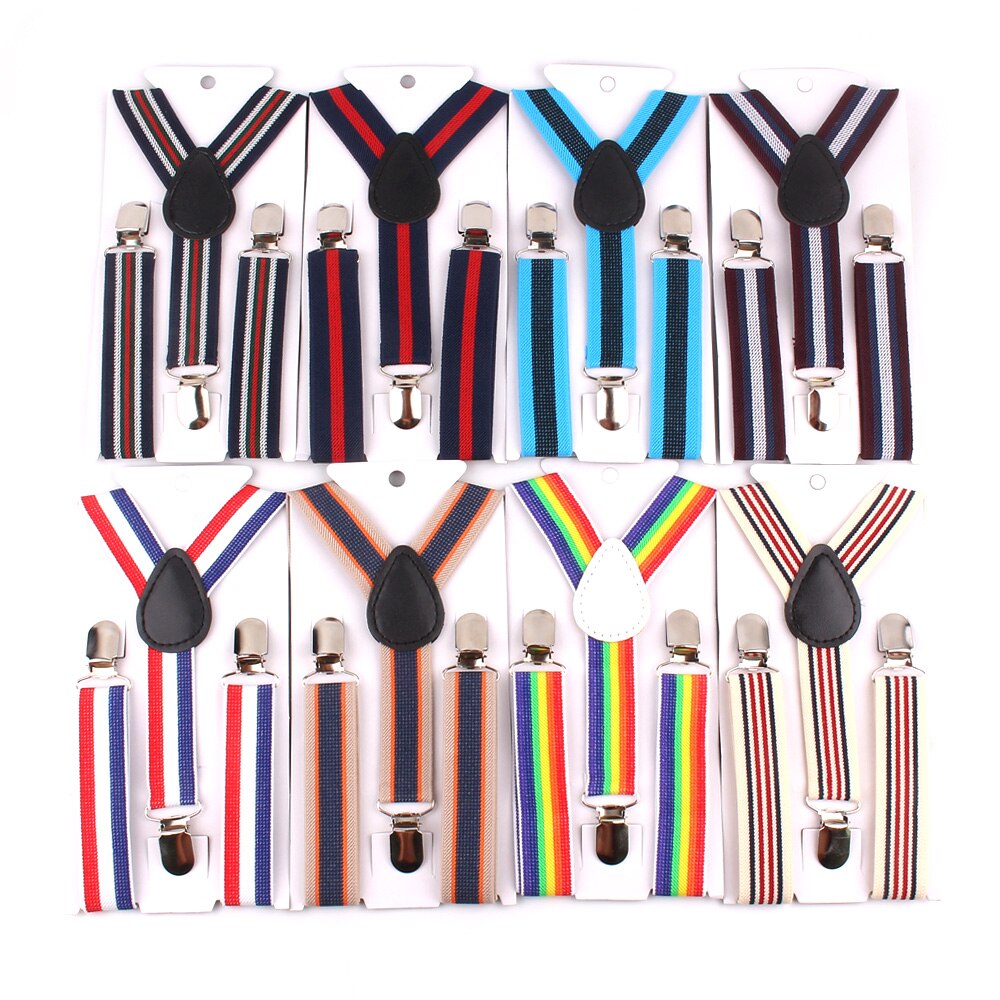 New Adjustable Kids Suspenders Elastic Striped Suspender Candy Color Children Braces Wedding Accessories Girls Boys Straps - Hiccupzz