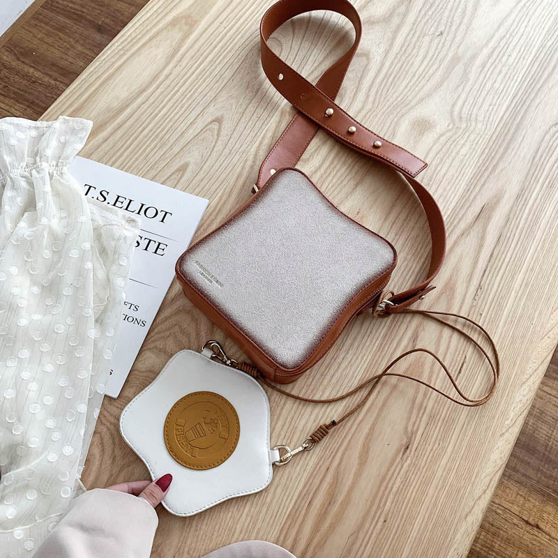 Fun Toast Design Crossbody Bag - PU Leather Fashion Women Purses - Hiccupzz
