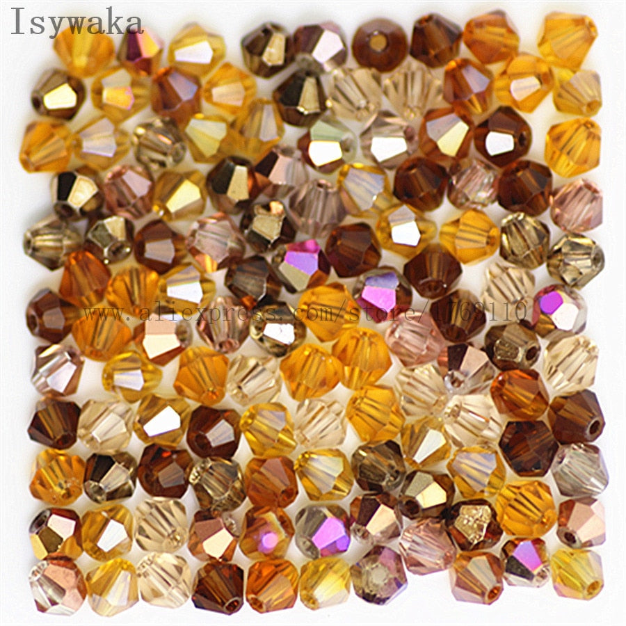 Multicolor 100pcs 4mm Bicone Austria Crystal Beads for DIY Jewelry Making - Hiccupzz