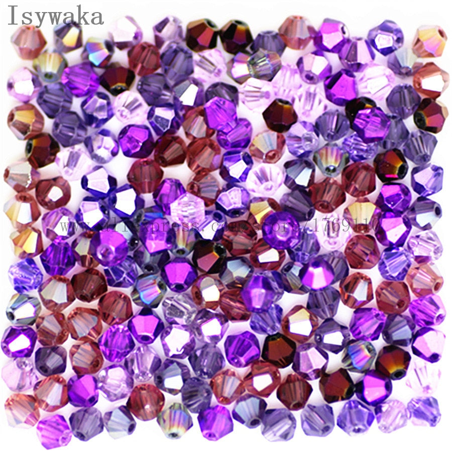 Multicolor 100pcs 4mm Bicone Austria Crystal Beads for DIY Jewelry Making - Hiccupzz