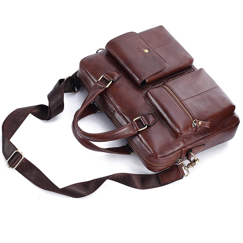 Genuine Leather Handbag Large Business Travel - Hiccupzz