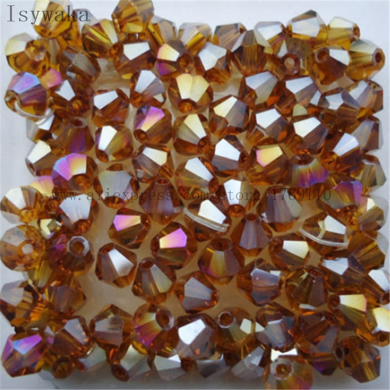 Multicolor 100pcs 4mm Bicone Austria Crystal Beads for DIY Jewelry Making - Hiccupzz