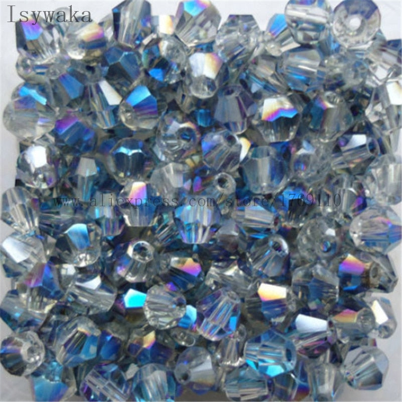 Multicolor 100pcs 4mm Bicone Austria Crystal Beads for DIY Jewelry Making - Hiccupzz