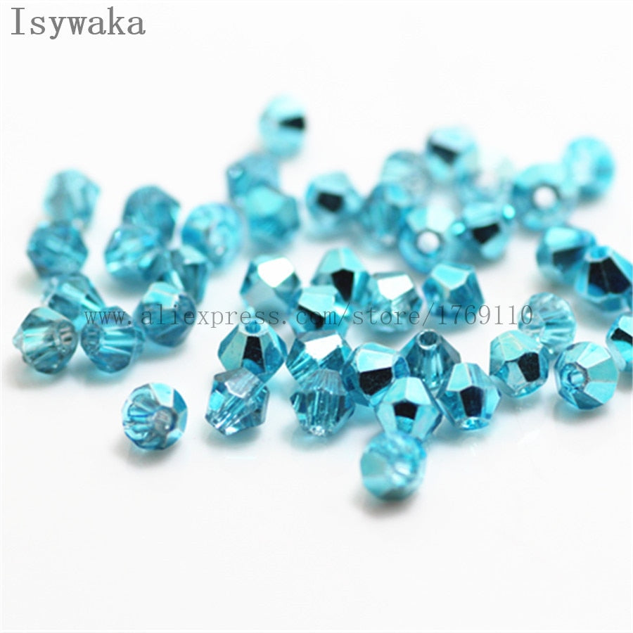 Multicolor 100pcs 4mm Bicone Austria Crystal Beads for DIY Jewelry Making - Hiccupzz