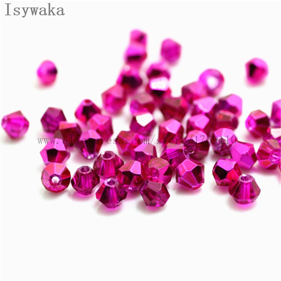 Multicolor 100pcs 4mm Bicone Austria Crystal Beads for DIY Jewelry Making - Hiccupzz