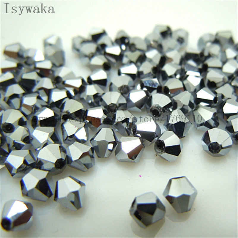 Multicolor 100pcs 4mm Bicone Austria Crystal Beads for DIY Jewelry Making - Hiccupzz