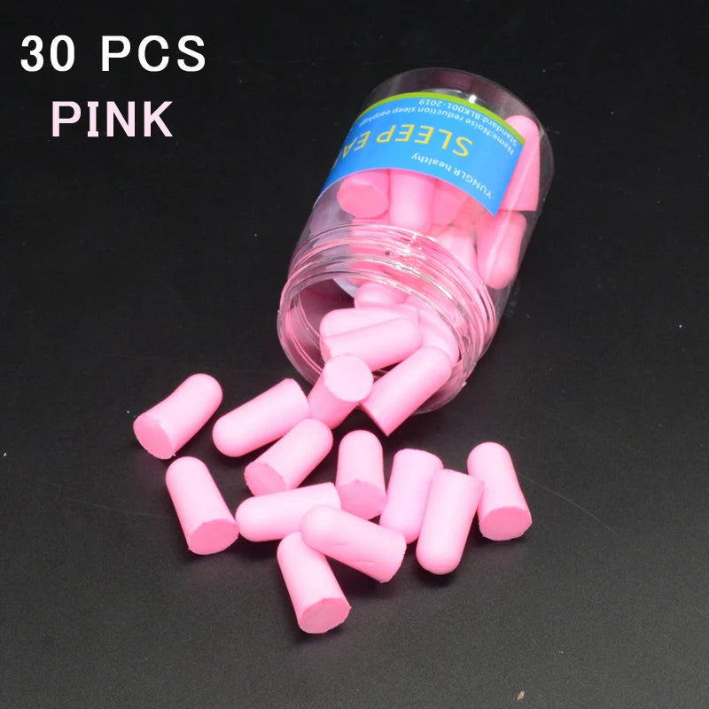 30/60 Earplugs Noise Reduction Sleep Anti Canceling Music Sound Insulation Earplug Protection Foam Sleeping Reusable Ear Plugs - Hiccupzz