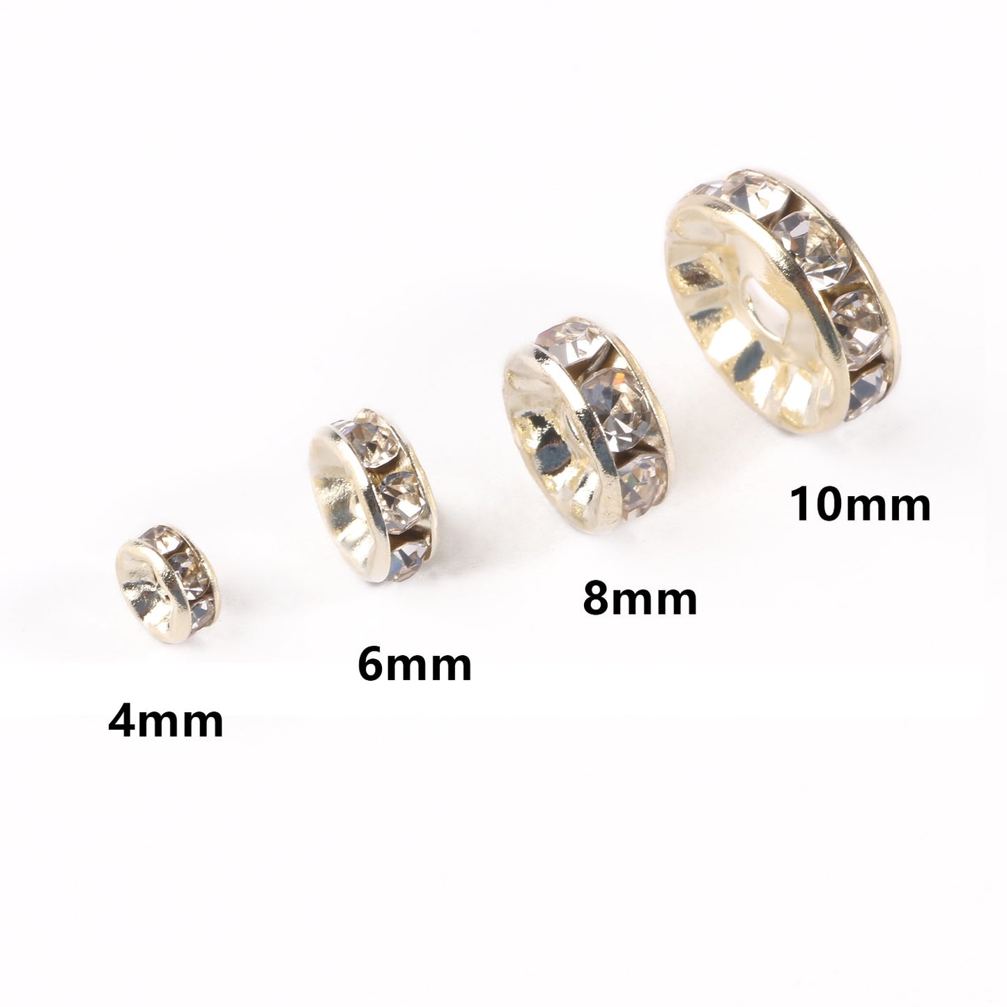 50pcs/lot Crystal Round Loose Spacer Beads for DIY Making Bracelet Necklace Accessories - Hiccupzz