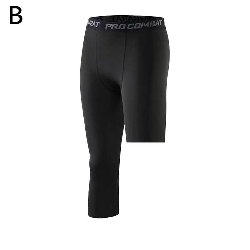 Men One Leg Compression Tights Pants Stretch for Athletic - Hiccupzz