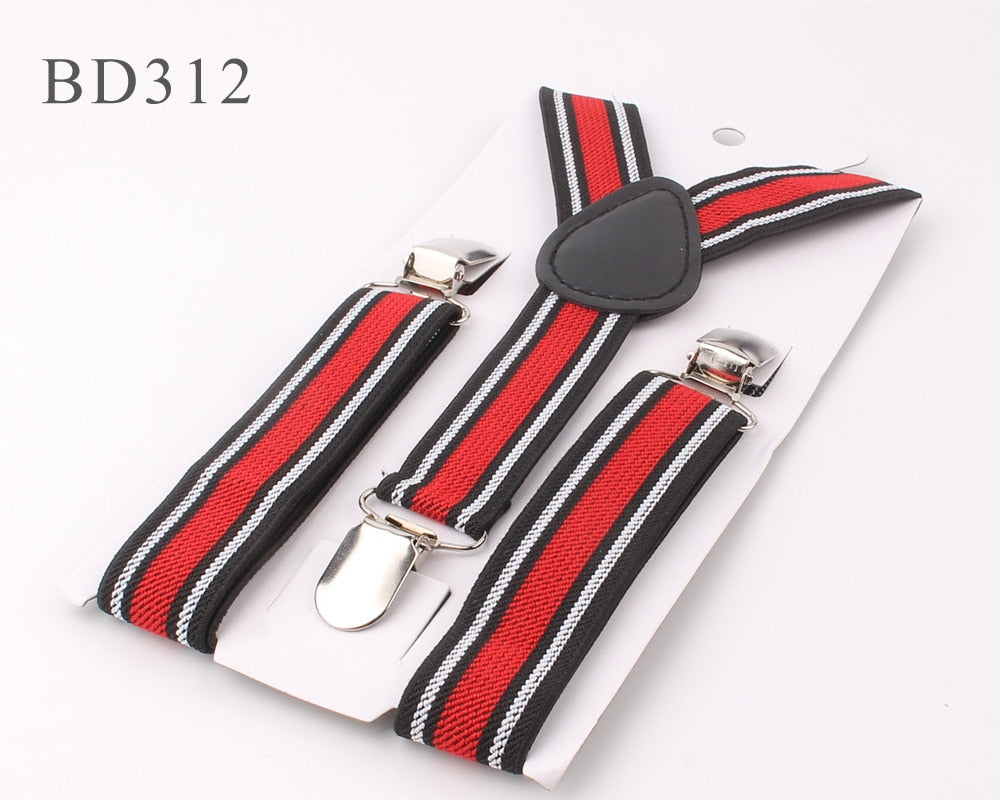 New Adjustable Kids Suspenders Elastic Striped Suspender Candy Color Children Braces Wedding Accessories Girls Boys Straps - Hiccupzz