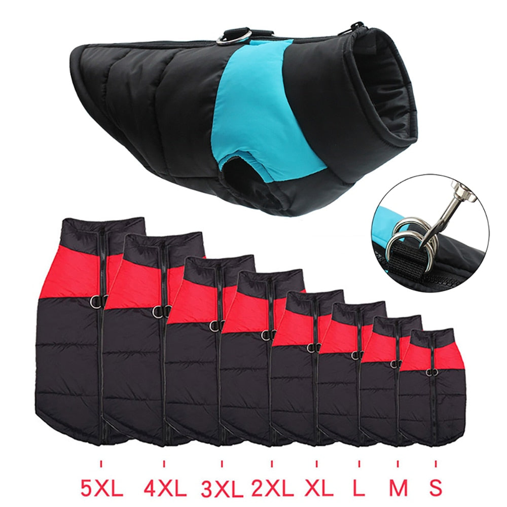 Waterproof Dog Clothes Zipper Jacket Coat For Small Medium Large Dogs Winter Warm Pet Clothing for Dog Costume Vest Apparel - Hiccupzz