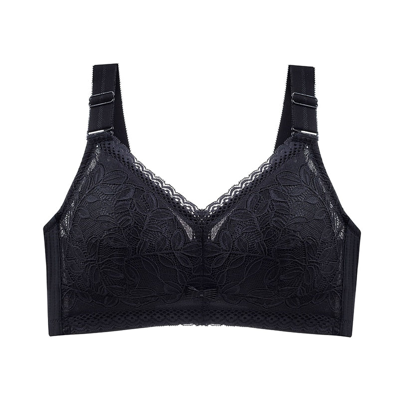FallSweet Wireless Bras for Women Thin Cup Lingeire Plus Size Lace Underwear Minimizer Brassiere B C D E Cup - Hiccupzz