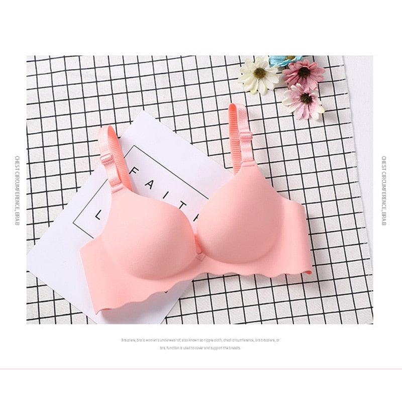 FallSweet Seamless Push Up Bras for A B C cup No wire Plunge Brassiere for Women Lovely Classic - Hiccupzz