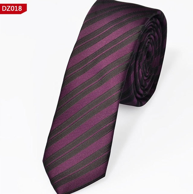 New Men's Casual Slim Ties Classic Polyester Woven Party Neckties Fashion Plaid Dots Man Neck Tie For Wedding Business Male Tie - Hiccupzz