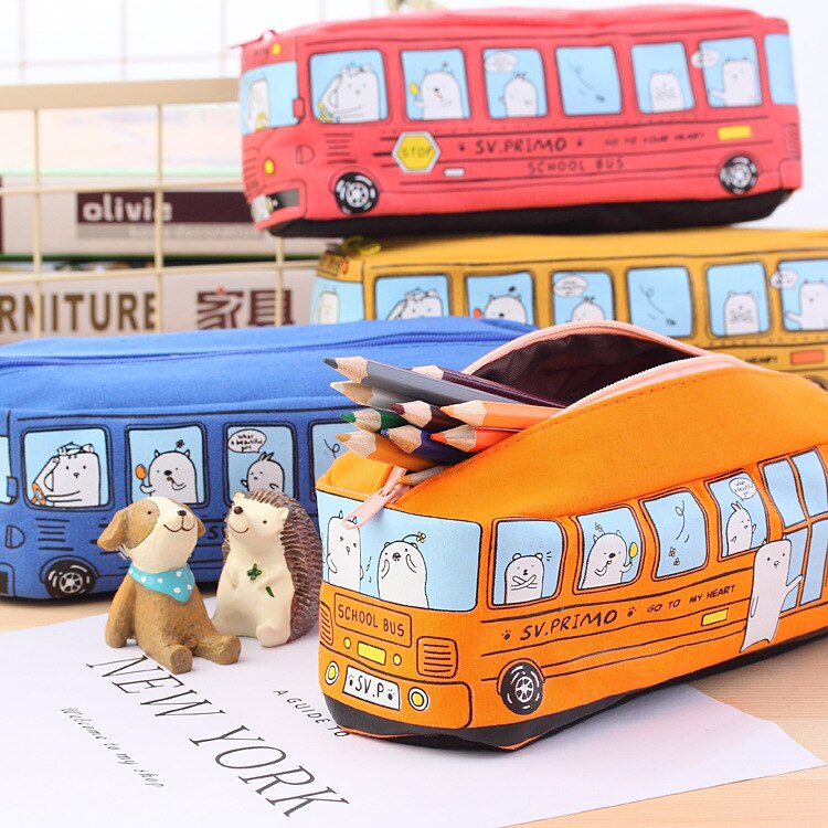 Cartoon Bus Pencil Bag - Hiccupzz