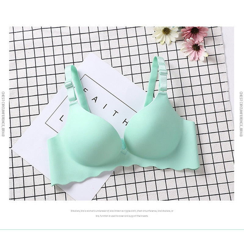 FallSweet Seamless Push Up Bras for A B C cup No wire Plunge Brassiere for Women Lovely Classic - Hiccupzz