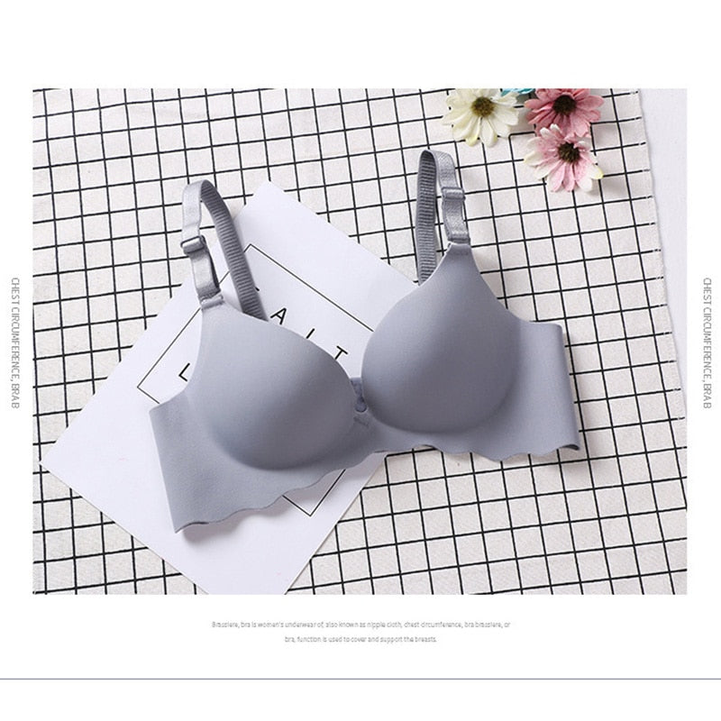 FallSweet Seamless Push Up Bras for A B C cup No wire Plunge Brassiere for Women Lovely Classic - Hiccupzz