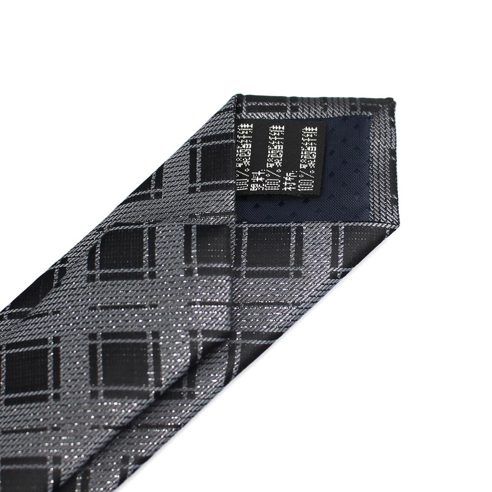New Men's Casual Slim Ties Classic Polyester Woven Party Neckties Fashion Plaid Dots Man Neck Tie For Wedding Business Male Tie - Hiccupzz