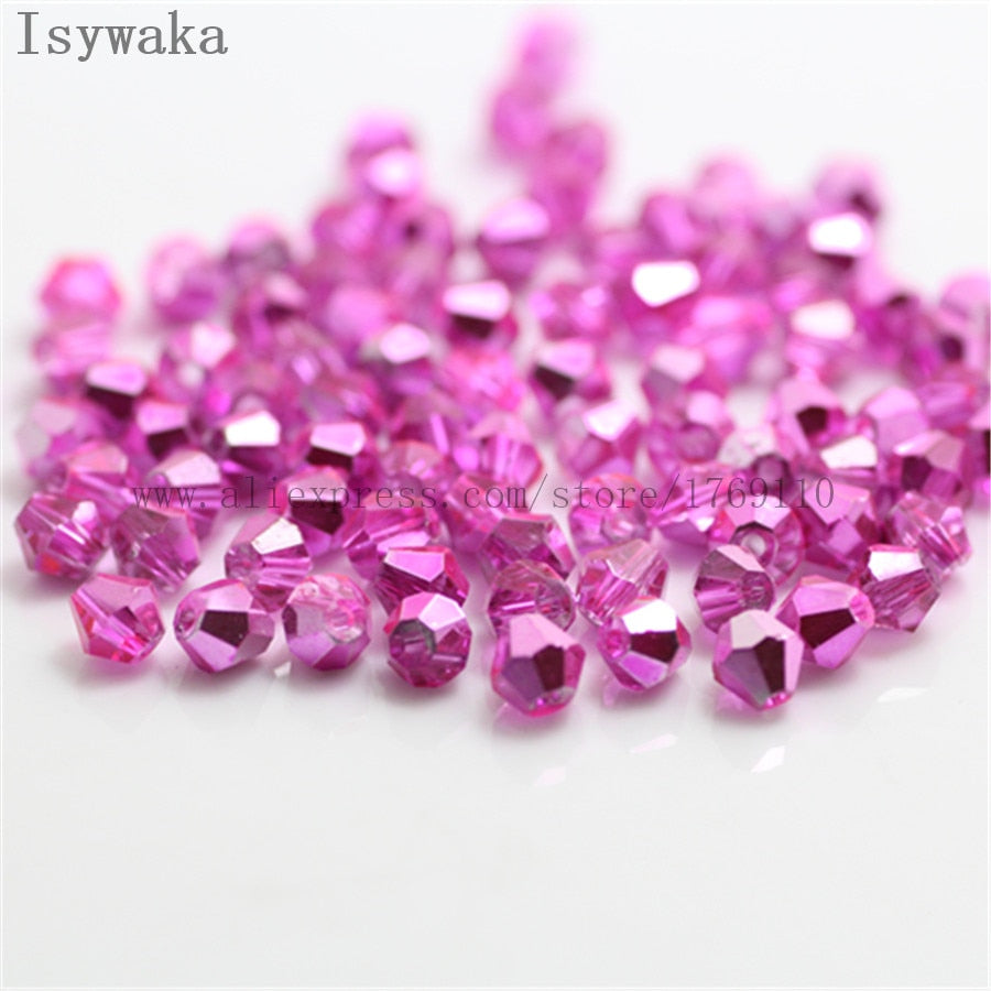 Multicolor 100pcs 4mm Bicone Austria Crystal Beads for DIY Jewelry Making - Hiccupzz
