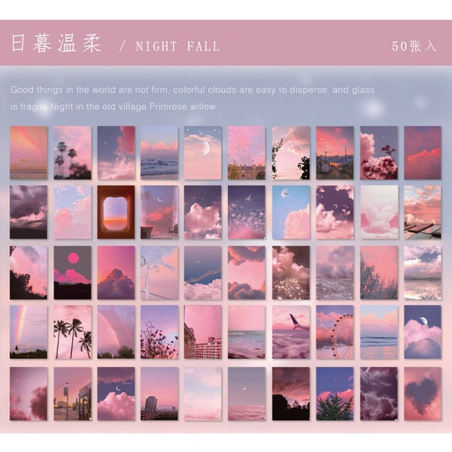 50 sheets Landscape rose ins Scrapbooking Decorative Stickers - Hiccupzz