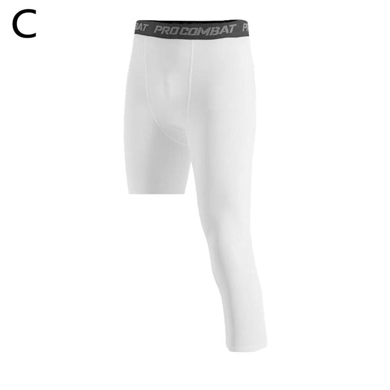 Men One Leg Compression Tights Pants Stretch for Athletic - Hiccupzz
