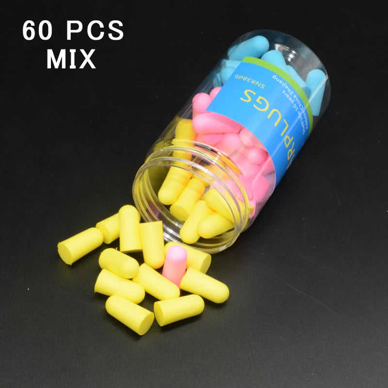 30/60 Earplugs Noise Reduction Sleep Anti Canceling Music Sound Insulation Earplug Protection Foam Sleeping Reusable Ear Plugs - Hiccupzz