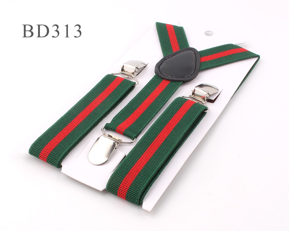New Adjustable Kids Suspenders Elastic Striped Suspender Candy Color Children Braces Wedding Accessories Girls Boys Straps - Hiccupzz