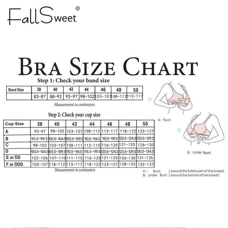 FallSweet Wireless Bras for Women Thin Cup Lingeire Plus Size Lace Underwear Minimizer Brassiere B C D E Cup - Hiccupzz