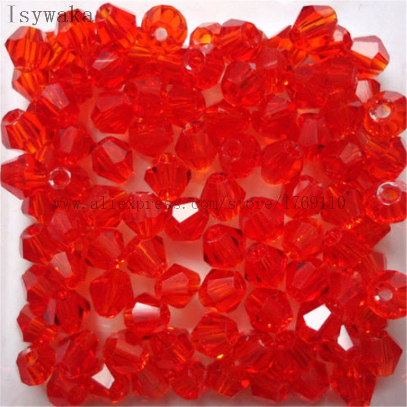 Multicolor 100pcs 4mm Bicone Austria Crystal Beads for DIY Jewelry Making - Hiccupzz