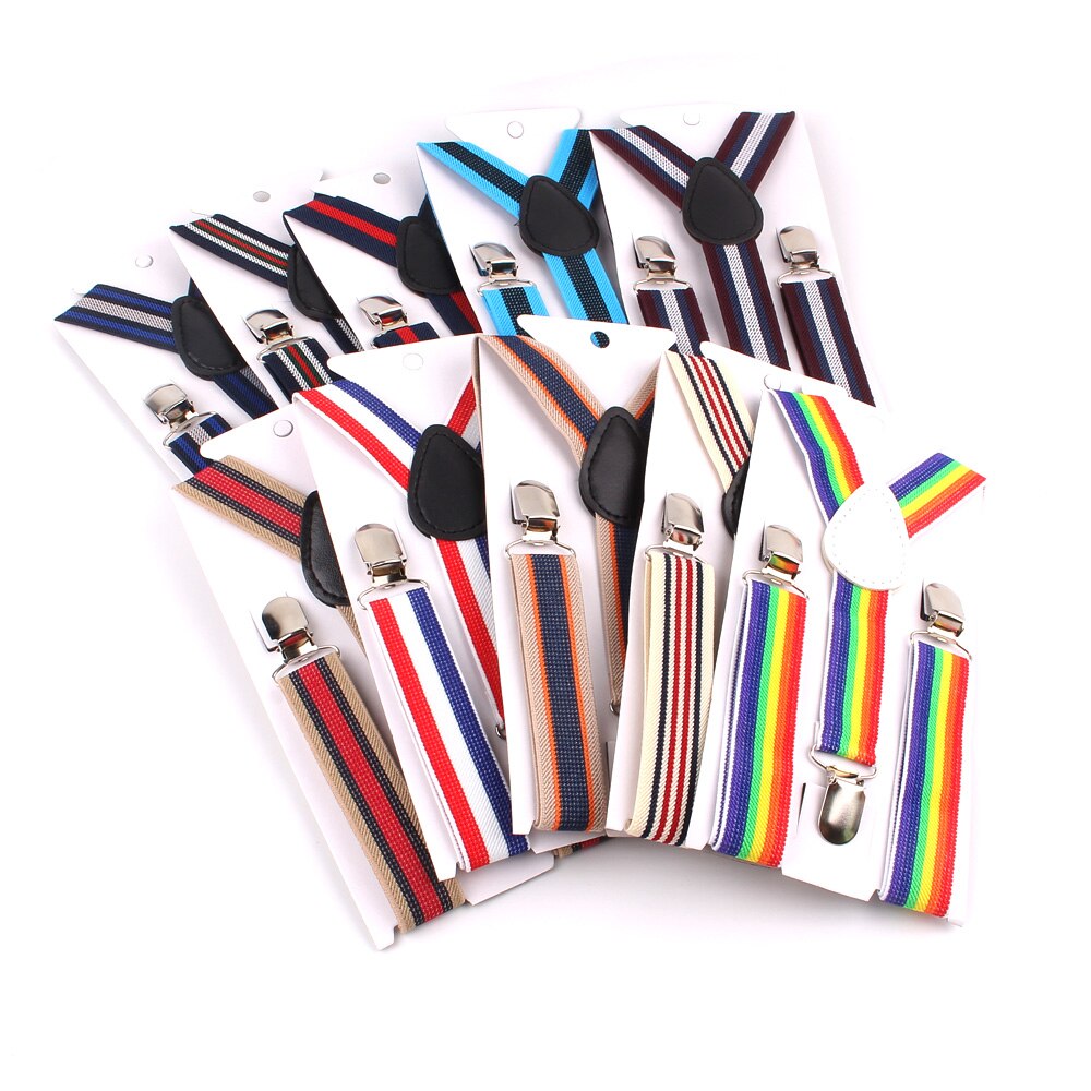 New Adjustable Kids Suspenders Elastic Striped Suspender Candy Color Children Braces Wedding Accessories Girls Boys Straps - Hiccupzz