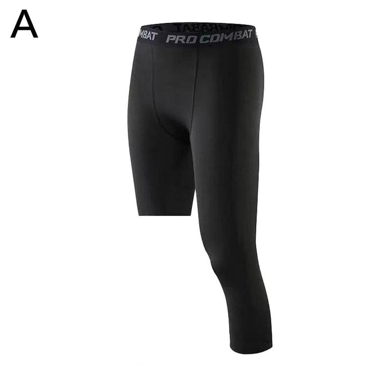 Men One Leg Compression Tights Pants Stretch for Athletic - Hiccupzz