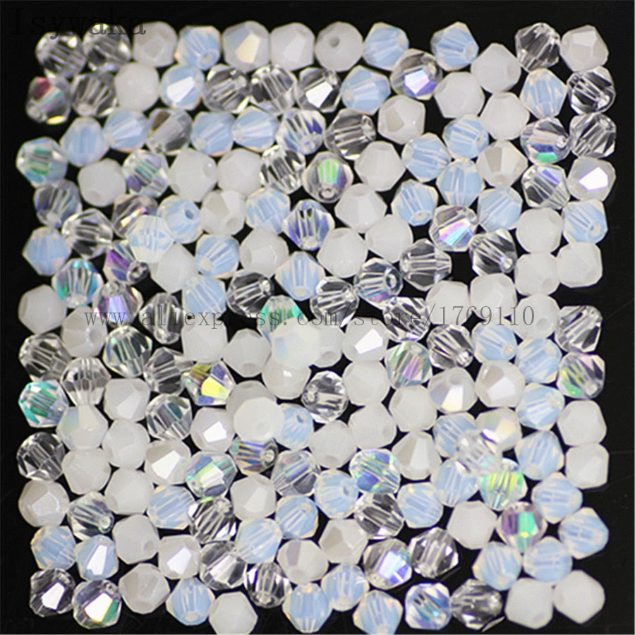 Multicolor 100pcs 4mm Bicone Austria Crystal Beads for DIY Jewelry Making - Hiccupzz