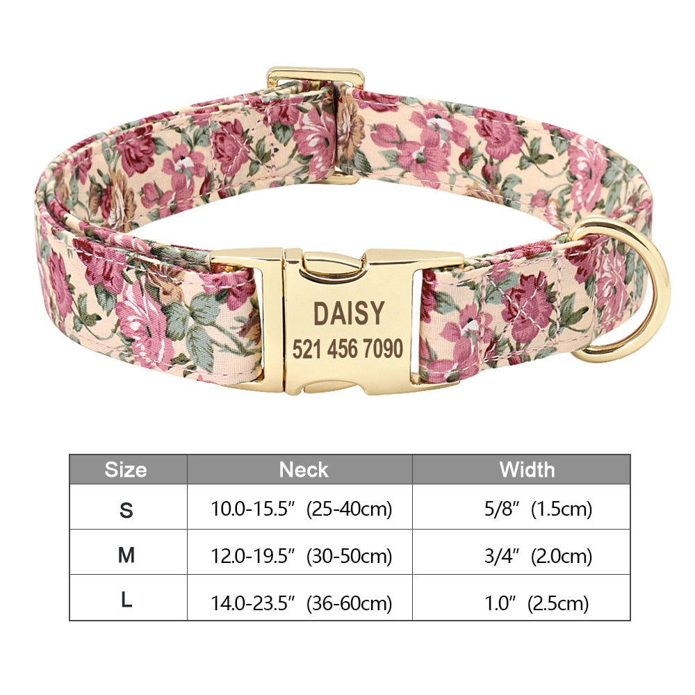 Personalized Dog Accessories Collar Nylon Printed Pet Puppy Collar Dog ID Collars Free Engraved ID for Small Medium Large Dogs - Hiccupzz
