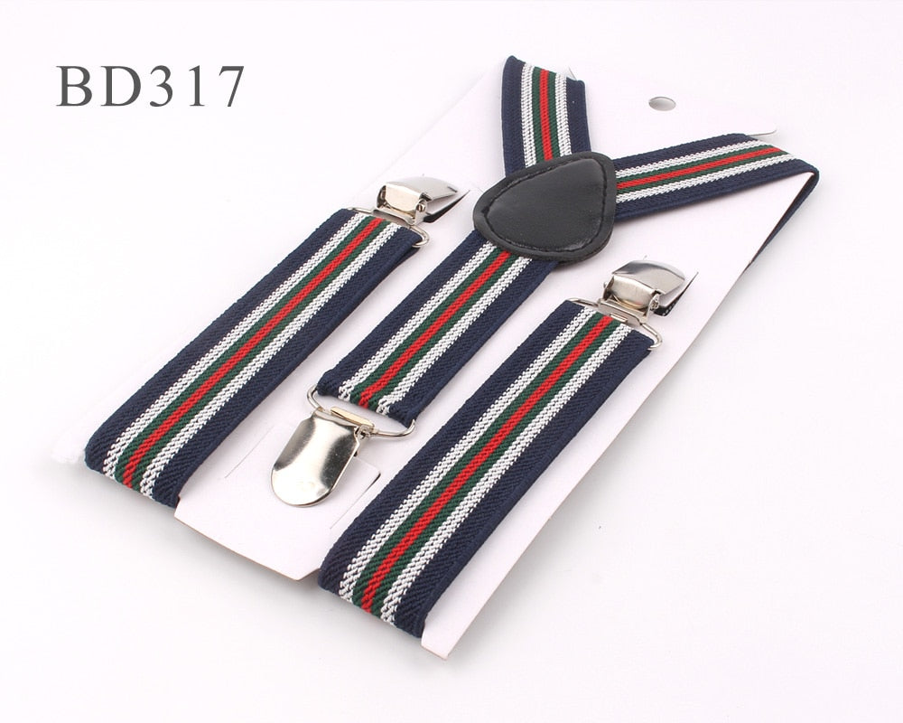 New Adjustable Kids Suspenders Elastic Striped Suspender Candy Color Children Braces Wedding Accessories Girls Boys Straps - Hiccupzz