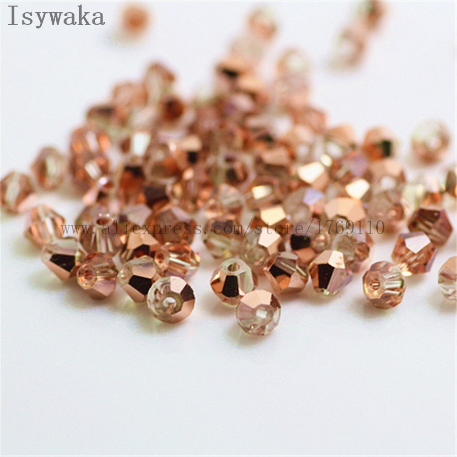 Multicolor 100pcs 4mm Bicone Austria Crystal Beads for DIY Jewelry Making - Hiccupzz