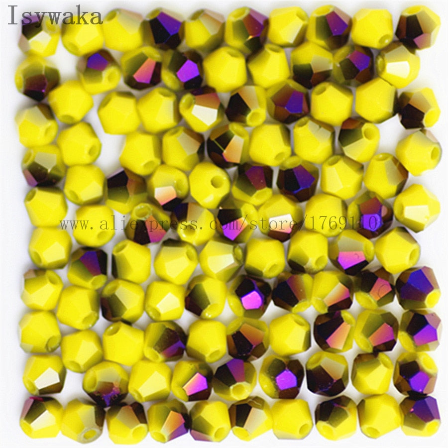 Multicolor 100pcs 4mm Bicone Austria Crystal Beads for DIY Jewelry Making - Hiccupzz