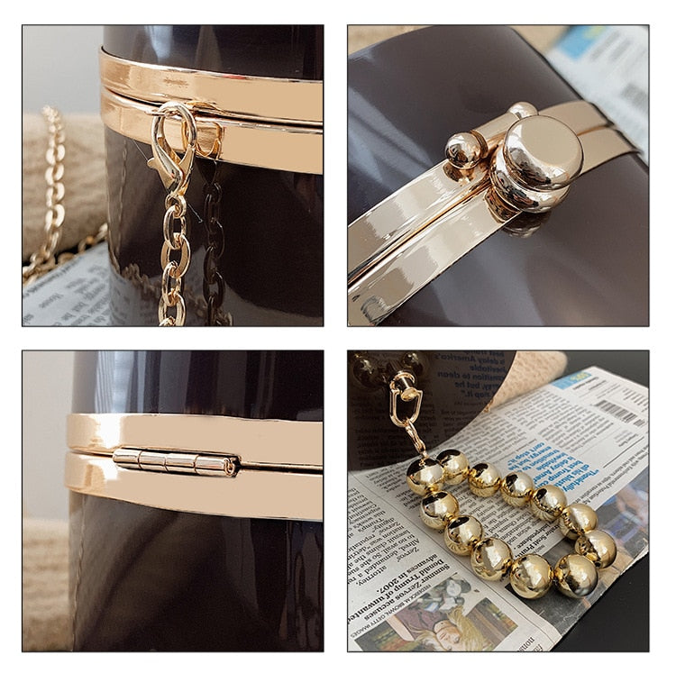 Acrylic Round Party Evening Clutch Bag for Women - Hiccupzz