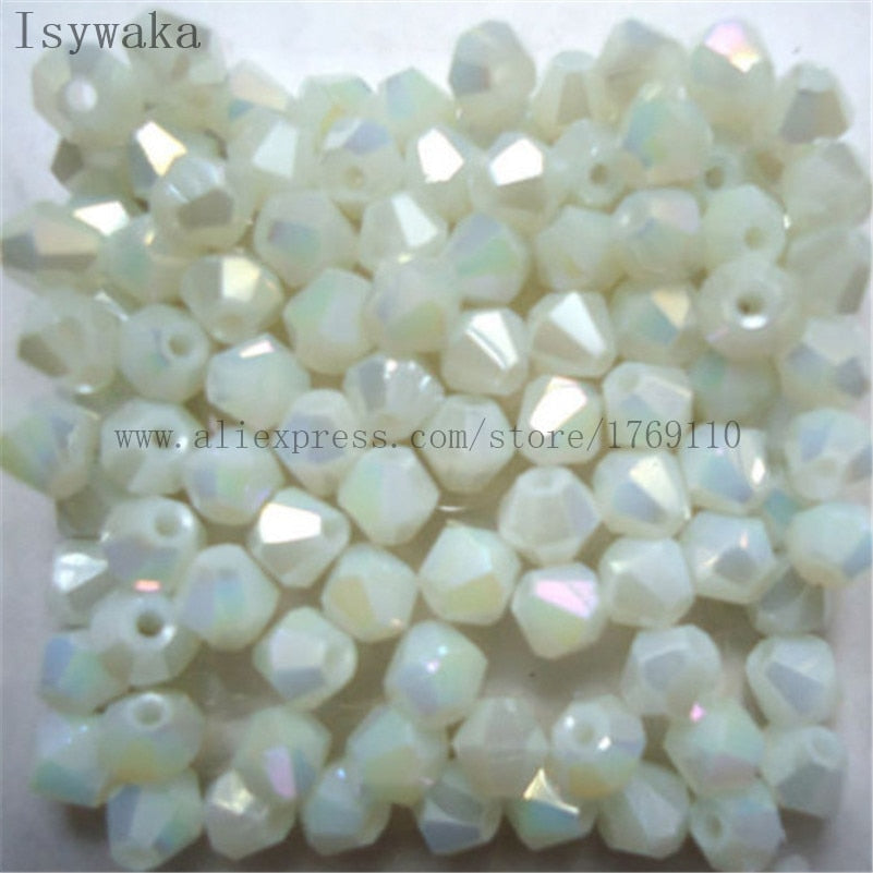 Multicolor 100pcs 4mm Bicone Austria Crystal Beads for DIY Jewelry Making - Hiccupzz